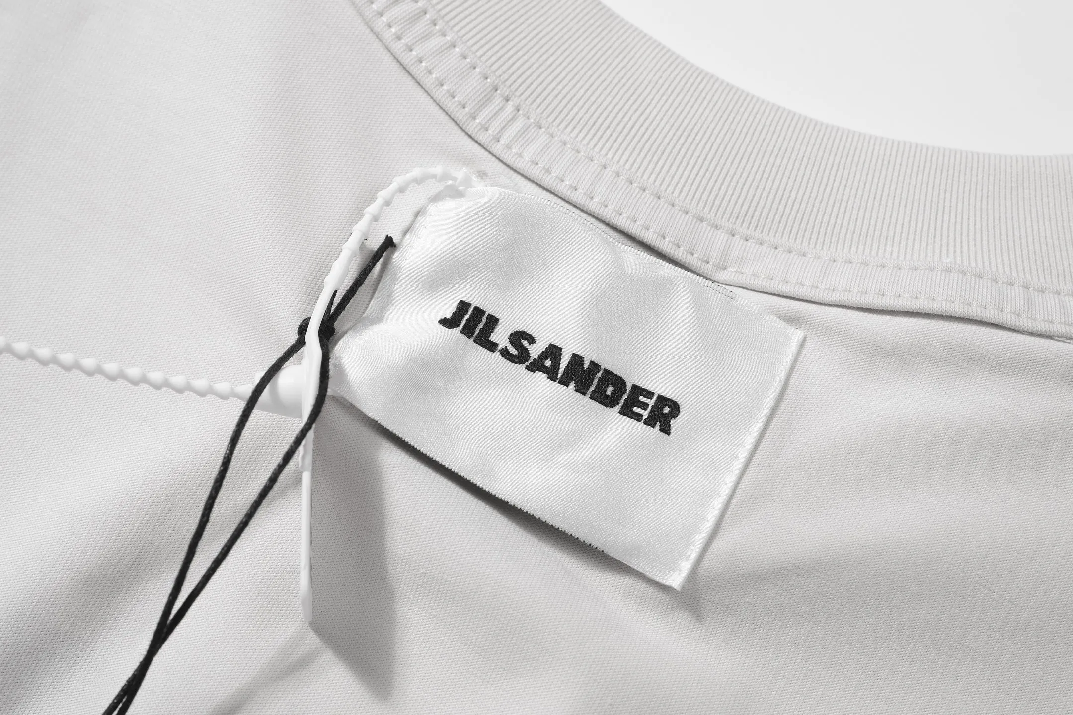Light Gray In Stock 🔥 J 9890#JIL SANDER Capsule Series Minimalist letter logo printed short-sleeved T-shirt Light Gray Pink Royal Blue SML 68 J 9890#11010007